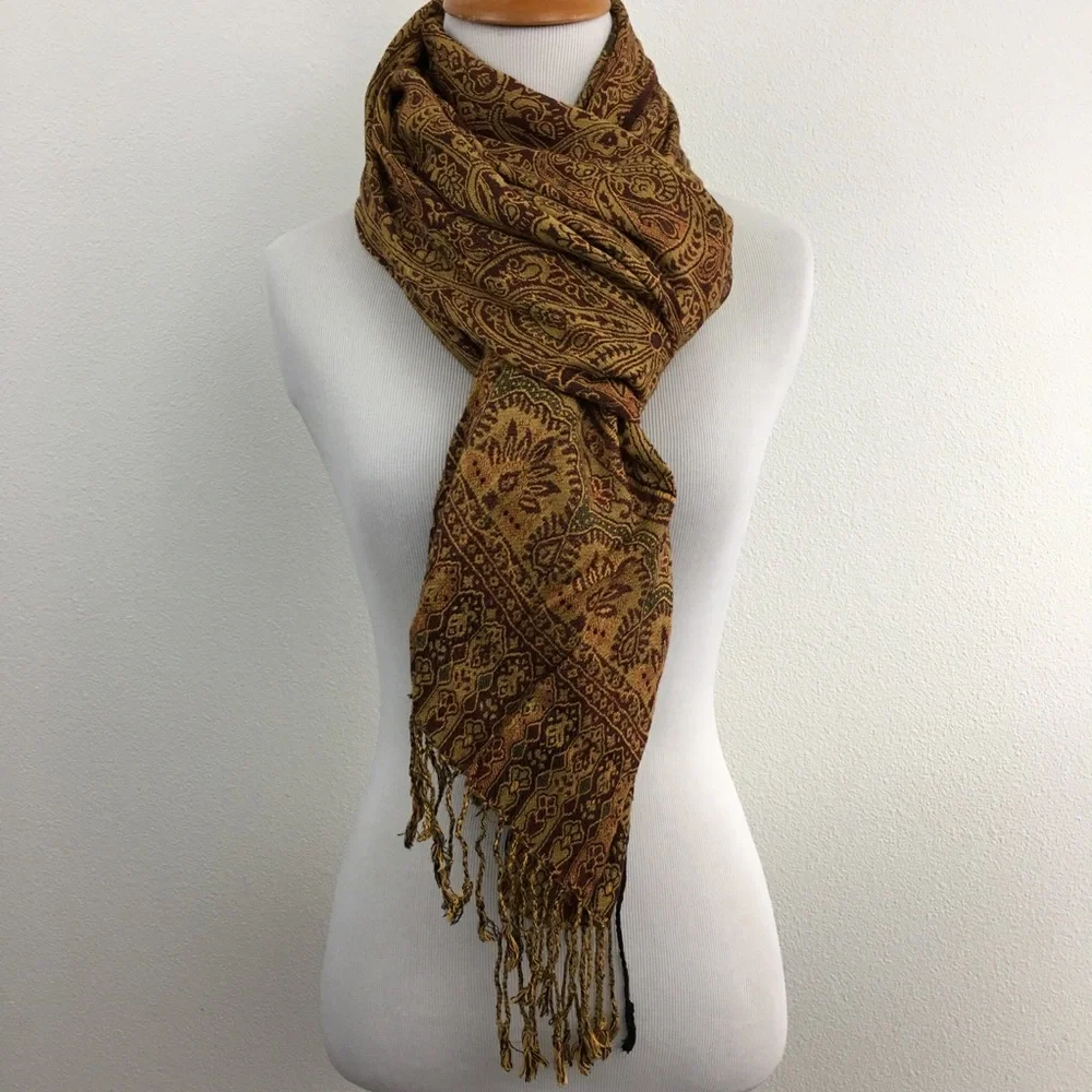 Multi Color Browns & Yellows Shawl / Scarf